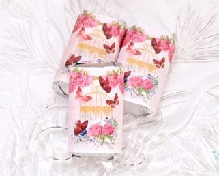 fuchsia floral candy wrappers