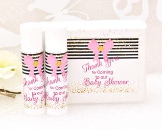 Lip balm baby shower labels