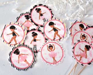 ballerina birthday tags