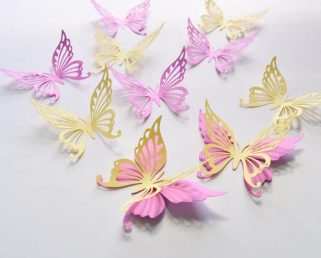 18 Butterfly Wall Decor, Butterfly Wall Stickers, Butterfly for Girls Room