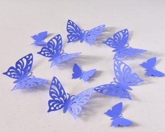 Purple Paper Butterfly, Batterflies Wall Decor, Birthday Paper Butterflies