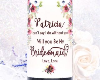4 Burgundy Wine Labels Bridesmaid, Bridesmaid Labels,   Will you Be My Bridesmaid Honor Stickers