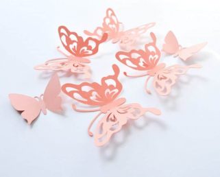 Salmon Butterflies Decoration, Birthday Paper Butterflies,