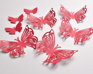 Butterfly Paper Art, Red Butterfly Party, Butterfly Home Decor, Wall Butterflies