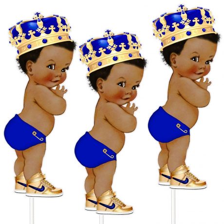 Blue Afro Baby Boy Centerpieces